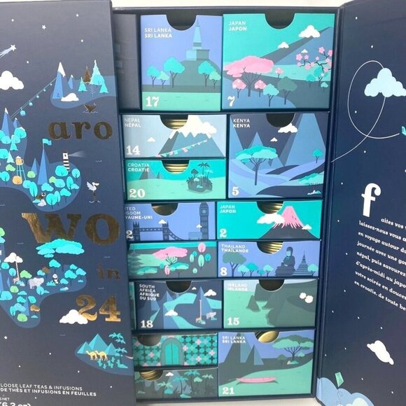 EMPTY David's Tea 24 Trips Advent Calendar Drawer Tins Preowned - Picture 3 of 10